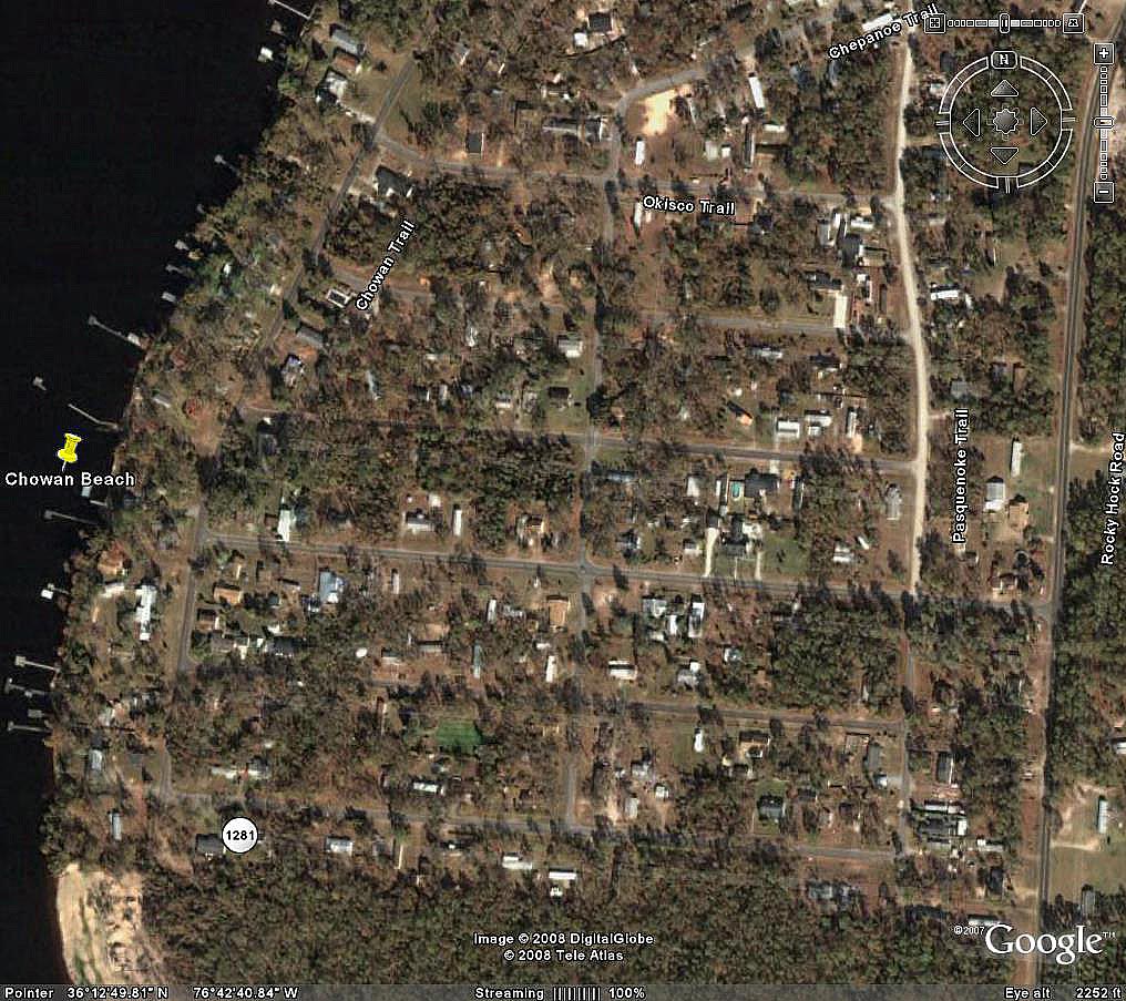 Satellite Photo
          of Chowan Beach