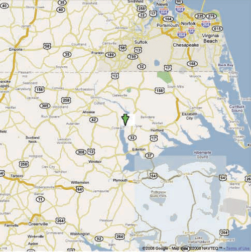 Google map
              of Chowan Beach Area